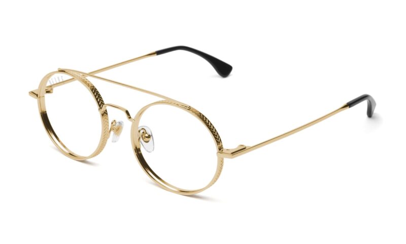 9Five - 50-50 Gold Round Clear Lens
